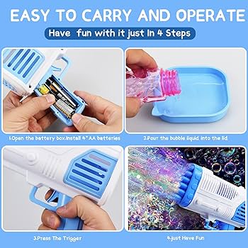 Magical Bubble Gun for Kids 36 Holes