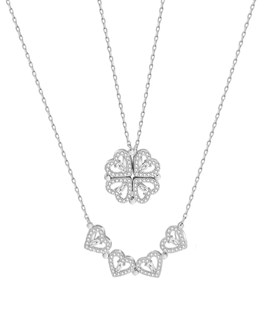 Magnetic Silver Flower Pendant