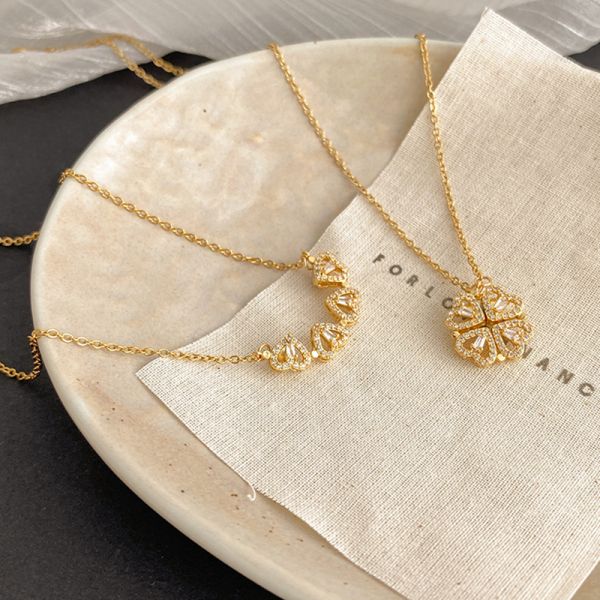 Magnetic Golden Flower Pendant