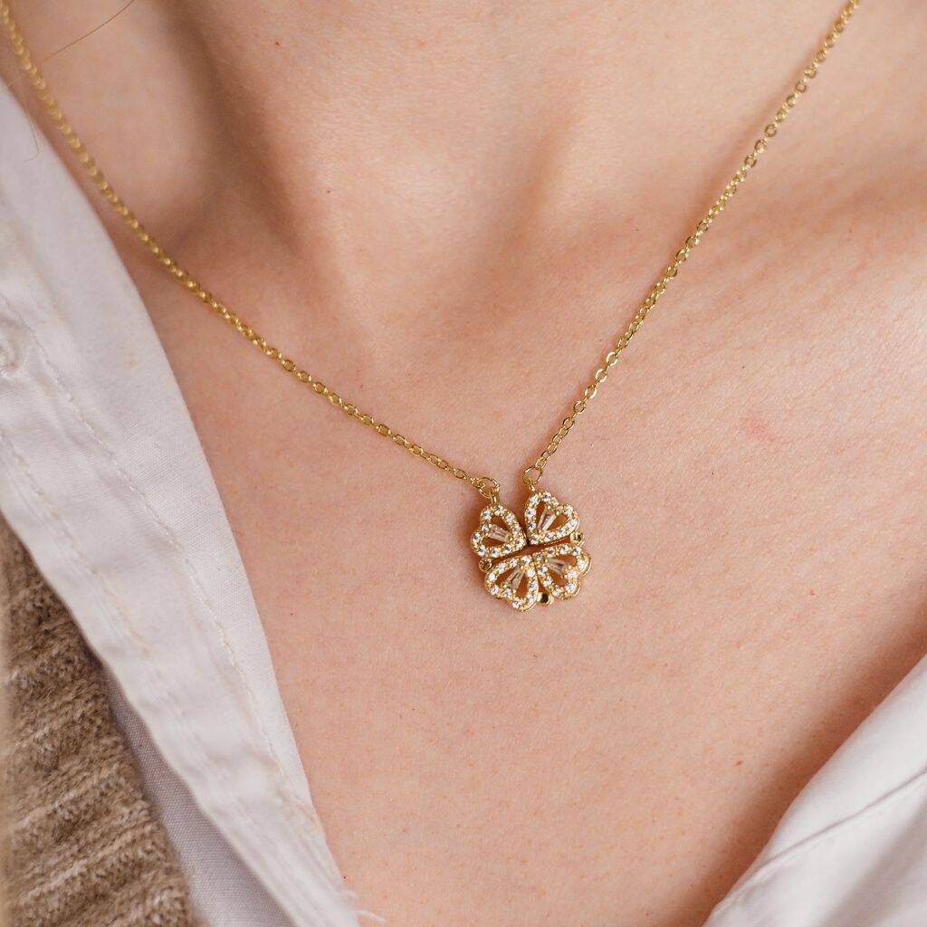 Magnetic Golden Flower Pendant