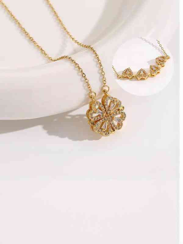 Magnetic Golden Flower Pendant