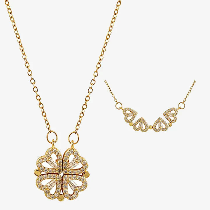 Magnetic Golden Flower Pendant