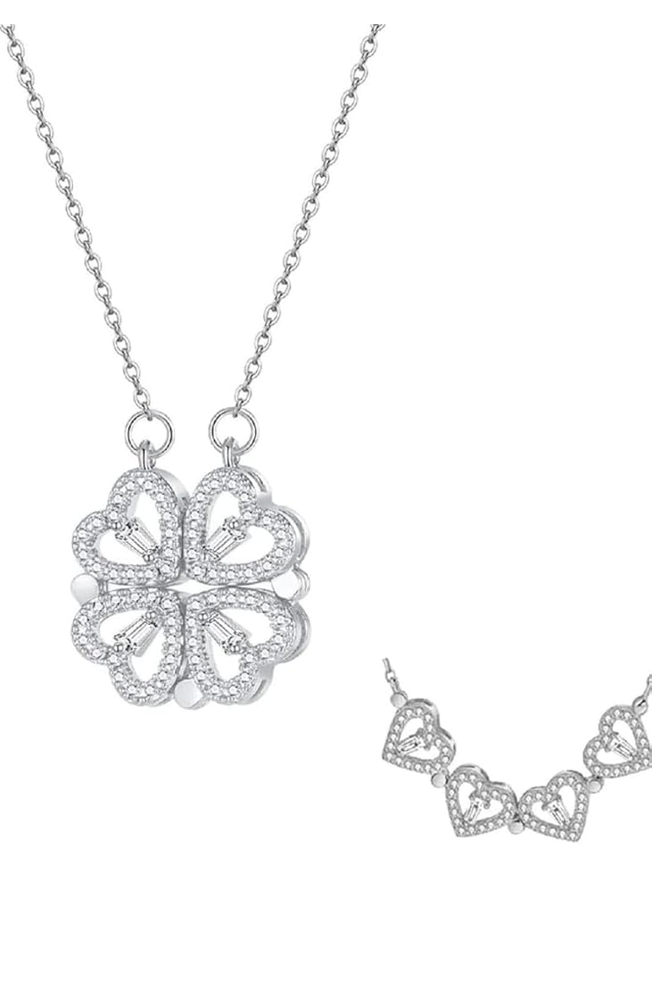 Magnetic Silver Flower Pendant